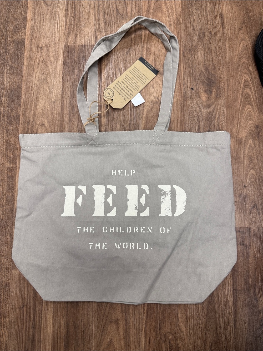 FEED Charity Canvas Tote Bag - Gray
